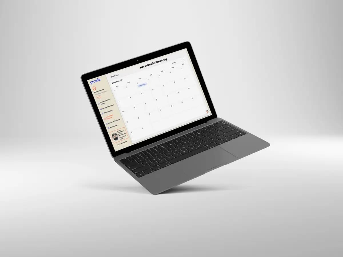 Représentation de l'outils Proxxie Calendar sur un ordinateur